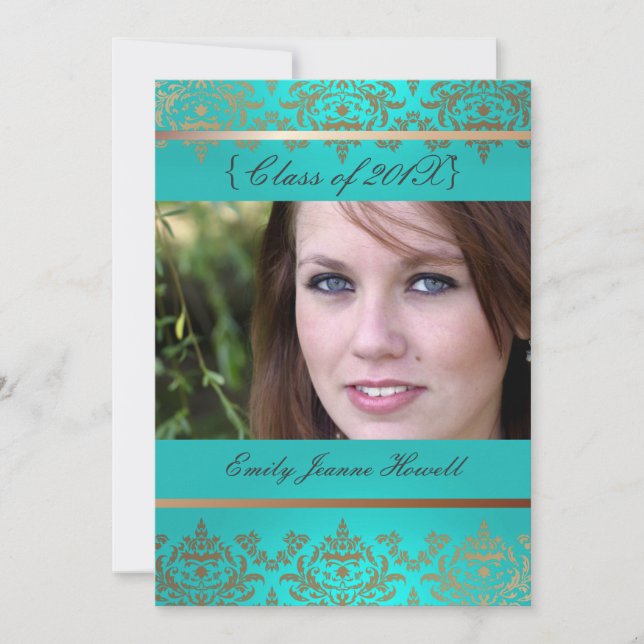 Vintage Damask/Graduations Party Invitations (Front)