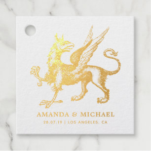 Vintage Damask Griffon Favour Tags