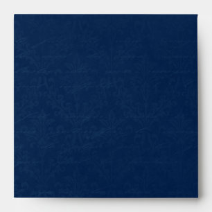 Vintage Damask in Dark Navy Blue: Linen A-7 Envelope