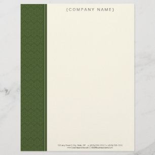 Vintage Damask Lime Green Customised Letterhead