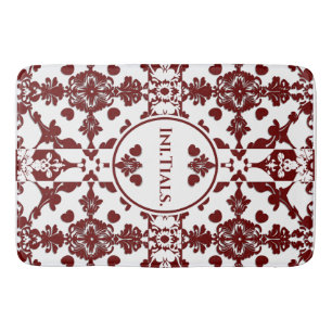 Vintage Damask Monogram Bath Mat