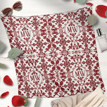 Vintage Damask Monogram  Scarf<br><div class="desc">This elegant burgundy and white pattern features a classic damask design with ornate floral motifs and decorative hearts surrounding a personalised monogram. The symmetrical Victorian-inspired arrangement creates a timeless look perfect for home decor pillows, bedding, shower curtains, and bathroom sets. Also striking on tech accessories like phone cases, laptop sleeves,...</div>
