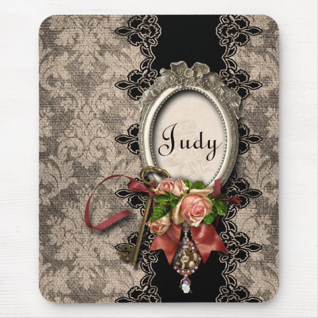 Vintage Damask Mousepad (Front)