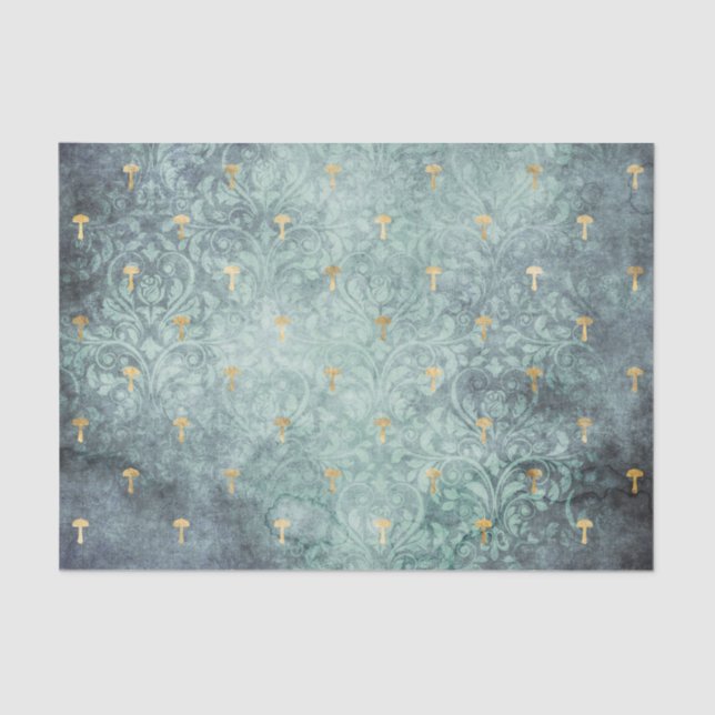 Vintage Damask Mushroom Tissue Paper (Front)