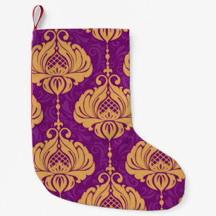 Vintage Damask Ornamental Pattern. Small Christmas Stocking
