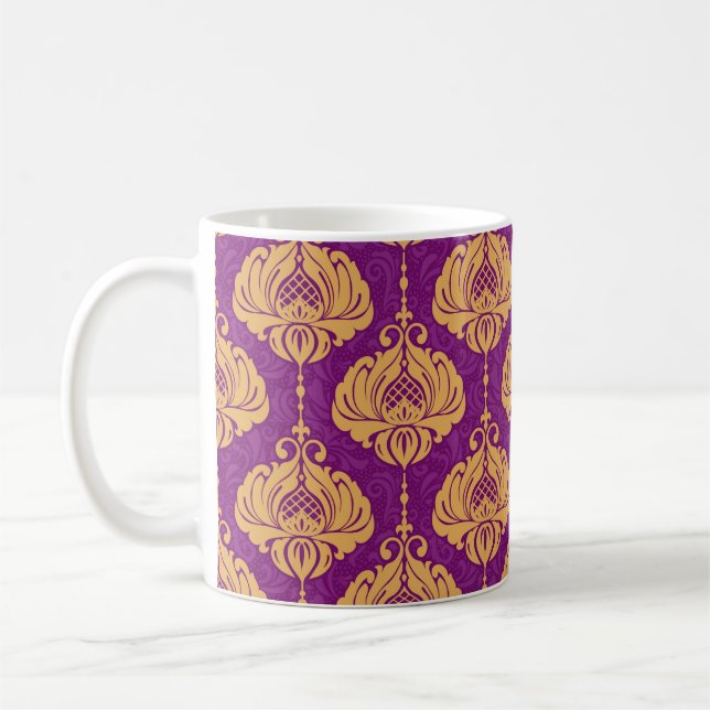 Vintage damask ornamental seamless pattern coffee mug (Left)