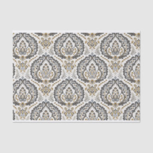 Vintage Damask Pattern in Beige and Grey Tissue Paper