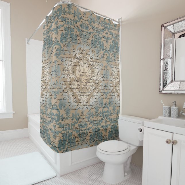 Vintage Damask Pattern  Shower Curtain (In Situ)