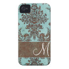 Vintage Damask Pattern with Monogram