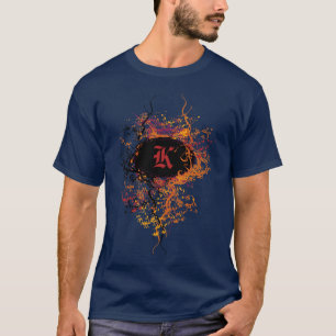 Vintage Damask Pattern with Monogram Letter K T-Shirt