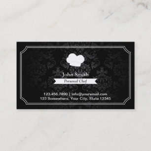 Vintage Damask Personal Chef Business Card