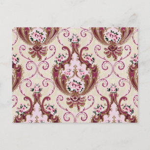 Vintage Damask Postcard