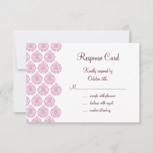 Vintage Damask RSVP (pink)