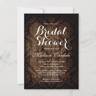 Vintage Damask Rustic Bridal Shower Invitations