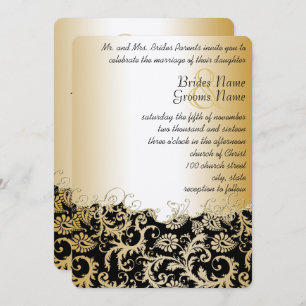 Vintage Damask Rustic Brown Paper Invitation