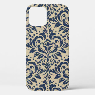 Vintage damask seamless pattern background. Grunge iPhone 12 Case