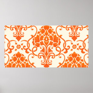 vintage damask seamless pattern element. Elegant l Poster