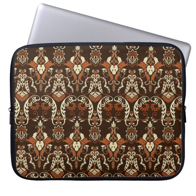Vintage damask seamless pattern laptop sleeve (Front)