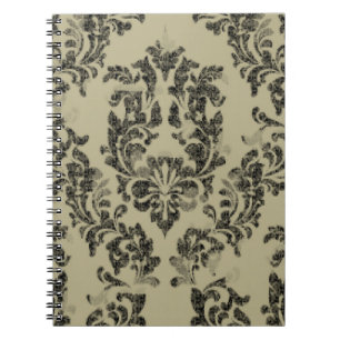 Vintage damask seamless pattern notebook