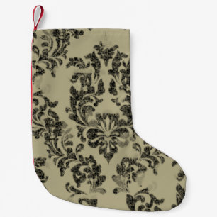 Vintage damask seamless pattern small christmas stocking