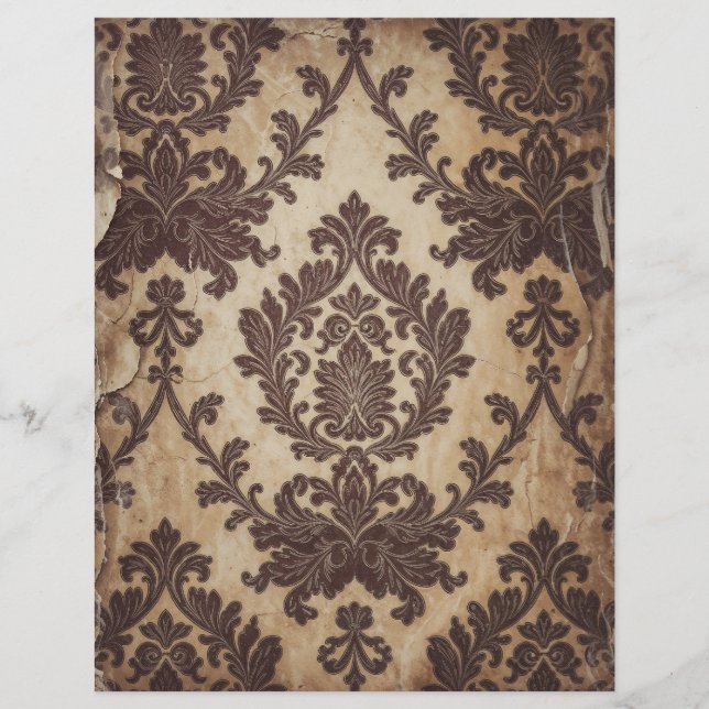 Vintage Damask shabby chic scrapbook paper (Front)
