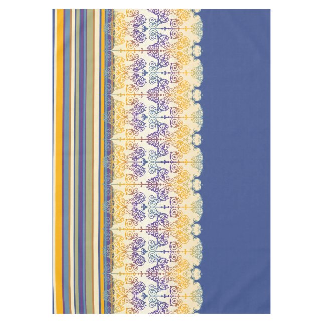 Vintage Damask Stripes coloured II + your idea Tablecloth (Front)