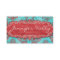 Vintage Damask Suede Turquoise Blue Red