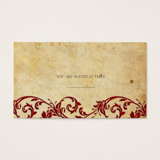 Vintage Damask Swirl Wedding Placecards Business Card