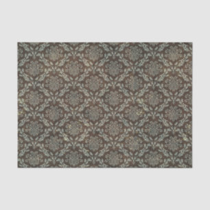Vintage,damask,victorian,greybrown, black,gothic tissue paper