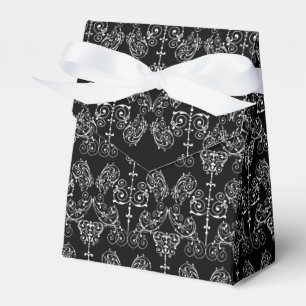 Vintage Damask Wallpaper - white + your backgr. Favour Box