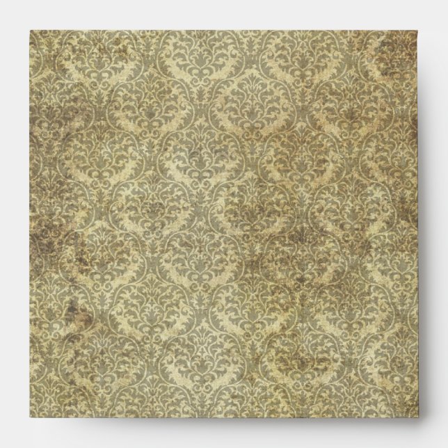 Vintage Damask Wedding Invitation Envelope (Front)
