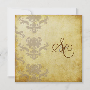 VINTAGE DAMASK WEDDING INVITATIONS