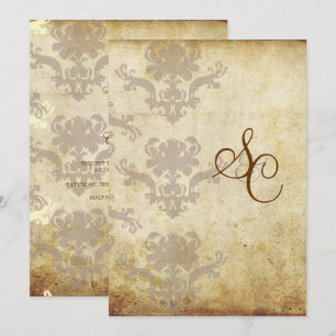 VINTAGE DAMASK WEDDING INVITATIONS