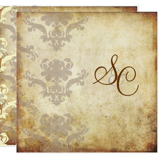 VINTAGE DAMASK WEDDING INVITATIONS