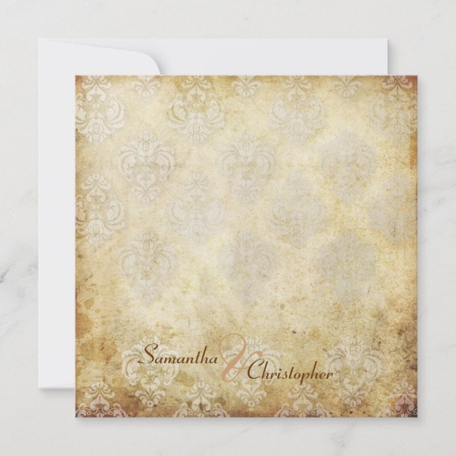 Vintage Damask  wedding invitations (Front)