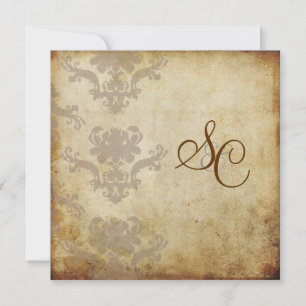 VINTAGE DAMASK WEDDING INVITATIONS