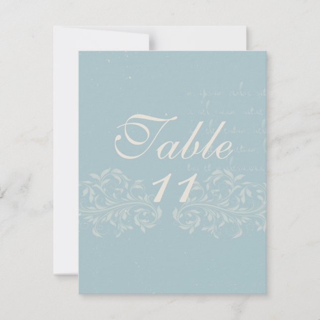 Vintage Damask Wedding Table Numbers (Front)