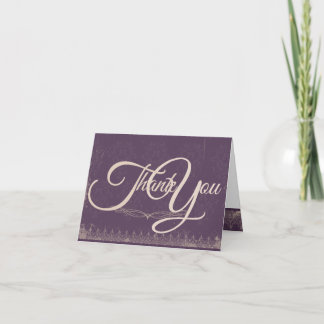 Vintage Damask Wedding Thank You Card