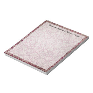 Vintage Damask Wine, Personalised Notepad