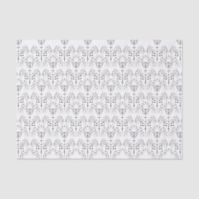 Vintage Damasks Wallpaper - black + your backgr. Tissue Paper (Front)