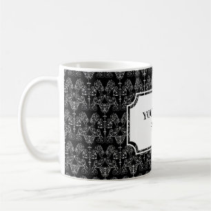 Vintage Damasks Wallpaper - white + your backgr. Coffee Mug