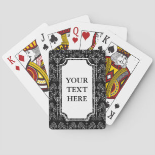 Vintage Damasks Wallpaper - white + your backgr. Playing Cards