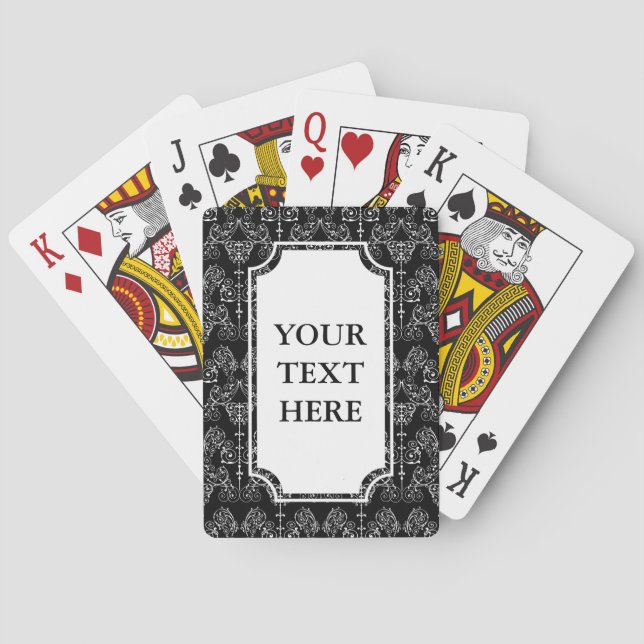 Vintage Damasks Wallpaper - white + your backgr. Playing Cards (Back)
