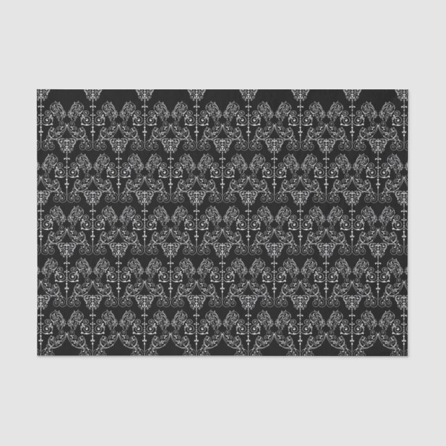 Vintage Damasks Wallpaper - white + your backgr. Tissue Paper (Front)