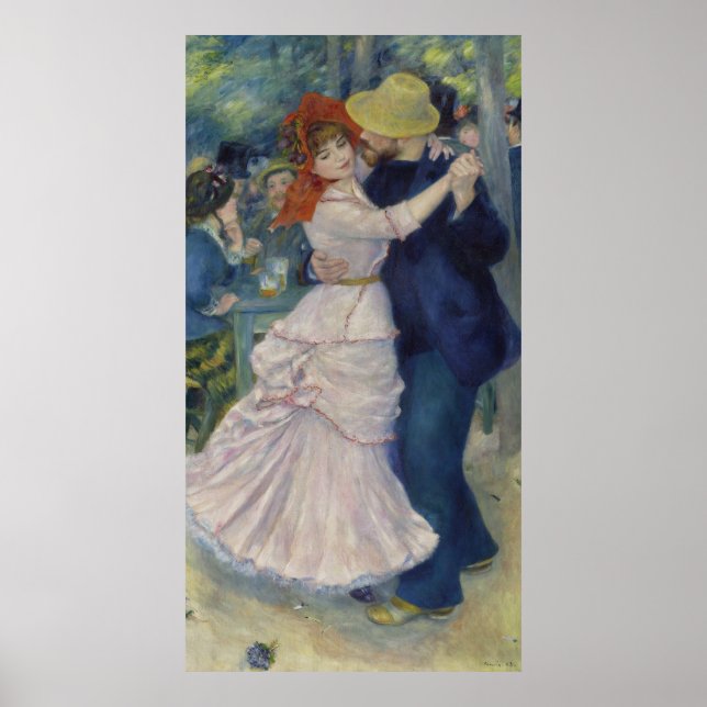 Vintage Dance at Bougival by Pierre A. Renoir Poster (Front)