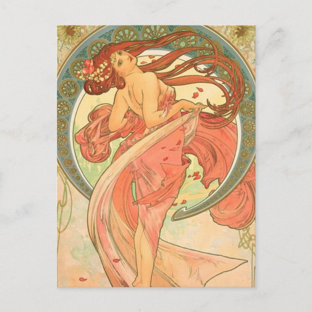 Vintage Dance by Alphonse Mucha Postcard (Front)