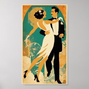 Vintage dance couple poster