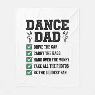 Vintage Dance Dad Checklist Shirt Design_1 Fleece Blanket