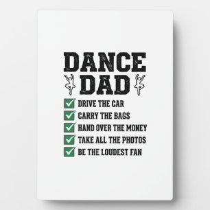 Vintage Dance Dad Checklist Shirt Design_1 Plaque