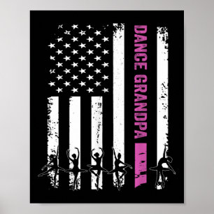 Vintage Dance Grandpa Flag Usa Love Dancer_dancing Poster